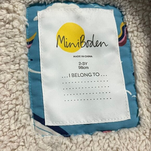 Mini Boden 2-3Y Sherpa Lined Pegasus Unicorn Anorak Jacket Coat - Picture 11 of 11